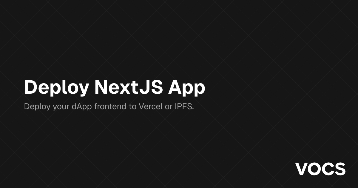 Deploy NextJS App – 🏗 Scaffold-ETH 2 | Docs
