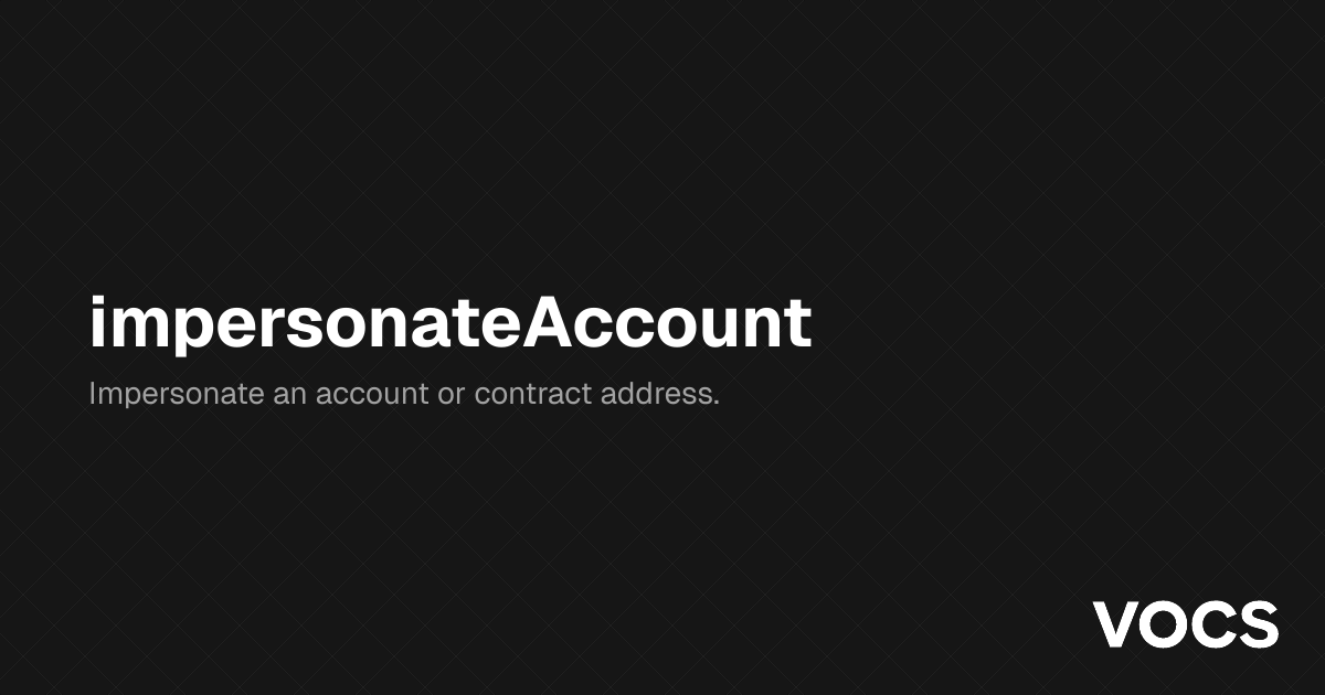 impersonateAccount · Viem