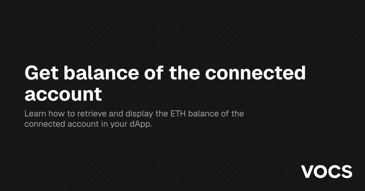 Get balance of the connected account – 🏗 Scaffold-ETH 2 | Docs