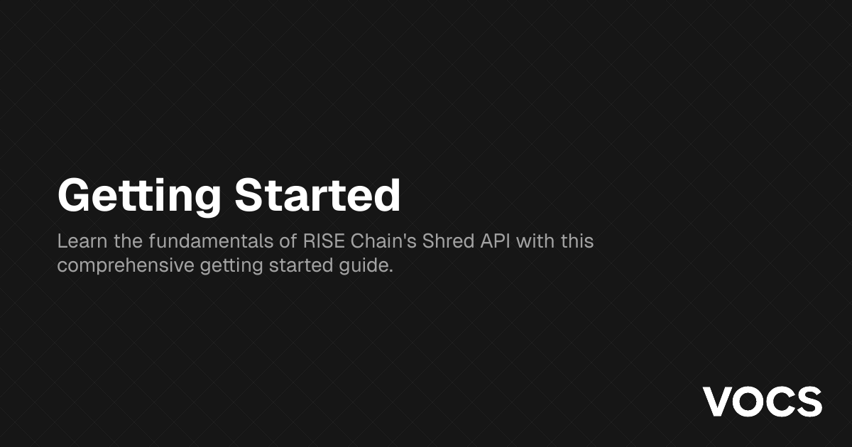 Getting Started – RISE Chain